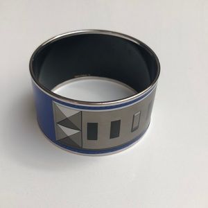 Hermès wide enamel bangle bracelet.  3” diameter